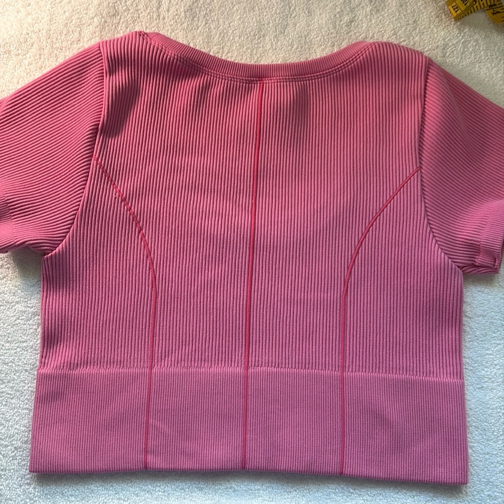 Offline by Aerie AE Women's Crop Athletic Workout Top, Large Pink - Picture 5 of 7